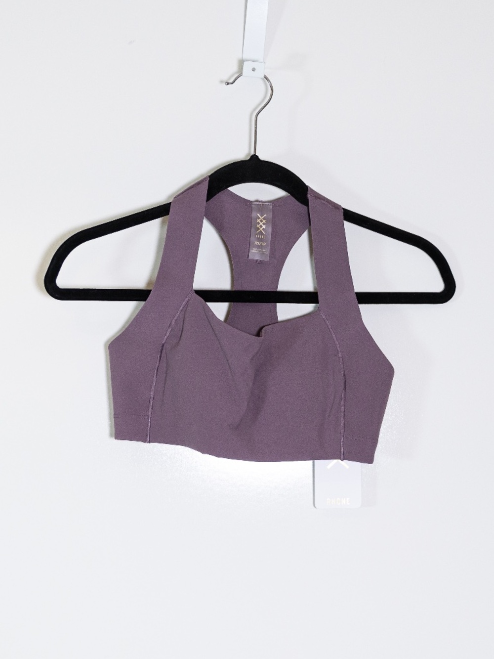 NEW Rhone Defy Racerback Athletic Work Out Sports Bra Dark Plum Purple XS